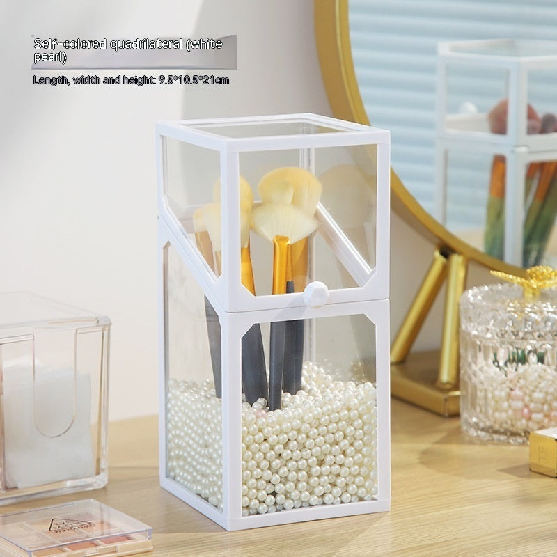 Makeup Brush Glass Storage Container Dustproof Cover