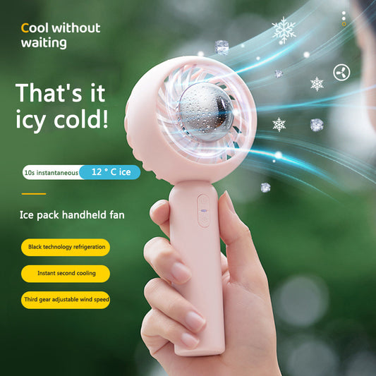 Mini Handheld Mute Fan Semiconductor Refrigeration Cooling Portable Air Conditioner Battery USB Rechargeable Fan Outdoor