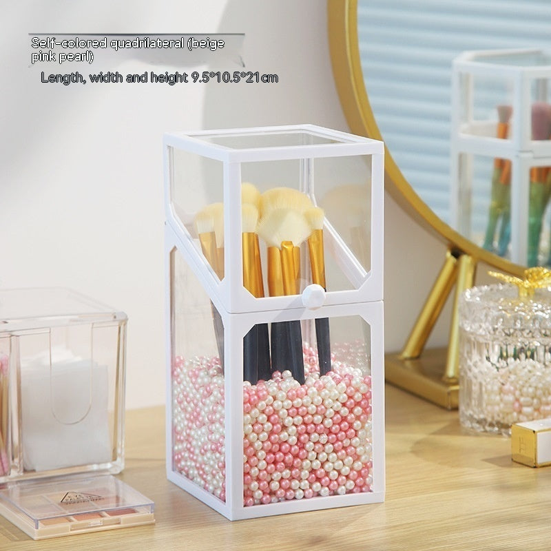 Makeup Brush Glass Storage Container Dustproof Cover